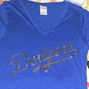 PINK Dodgers Women's V Neck Tee